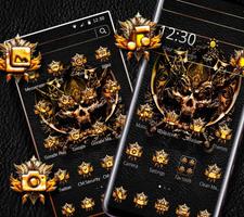 Tema Golden Cool Skull captura de pantalla 2