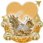 Golden Lovely Couple Swan Theme ikona