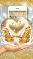 Golden Lovely Couple Swan Theme plakat