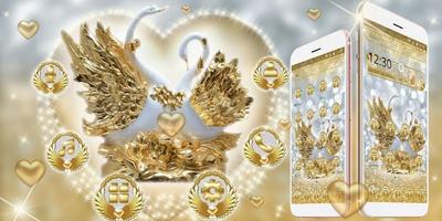 Golden Lovely Couple Swan Theme screenshot 3