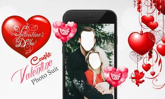 Couple Valentine Photo Suit Affiche