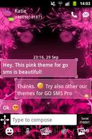 Motyw różowy kwiat GO SMS screenshot 1