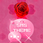 Tema rosa rosa bonito GO SMS ícone