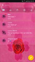 Tema rose pink lucu GO SMS poster