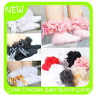 Cute Crochet Baby Ruffle Socks icône