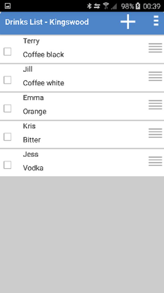 Drink list