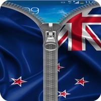 New Zealand Flag Zipper Lock Affiche