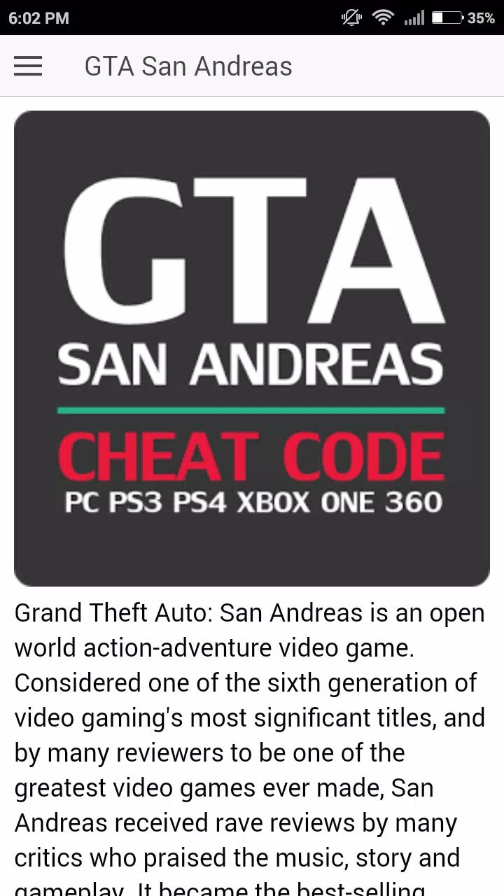 Global Cheats for GTA San Andreas and GTA SA. APK for Android Download