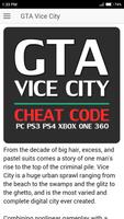 Cheat Code for GRAND THEFT AUTO VICE CITY GTA Game poster
