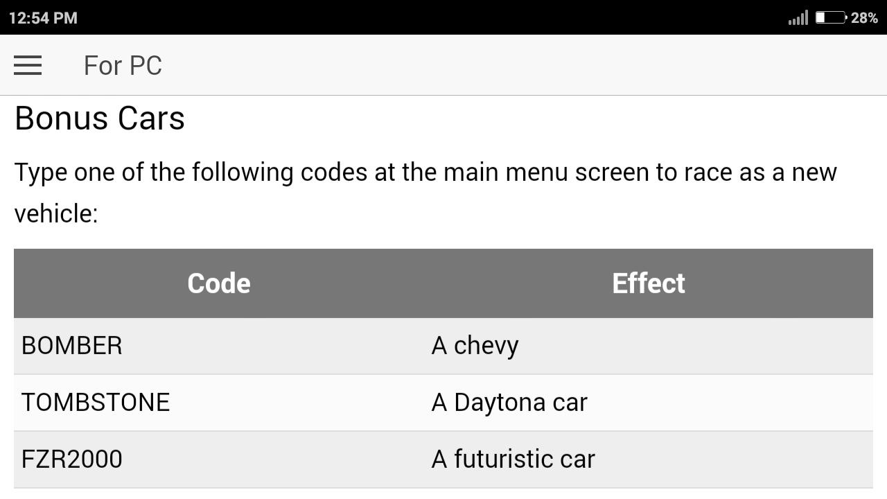 Cheat Code For Need For Speed 2 Nfs 2 Cheats For Android Apk Download - roblox cheats and cheat codes pc