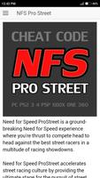 Cheat code for Need for Speed Pro Street Games NFS الملصق