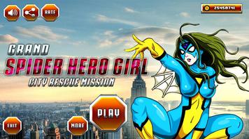Grand Flying Spider Girl 3D Rescue Game Affiche