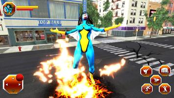 Grand Flying Spider Girl 3D Rescue Game syot layar 1