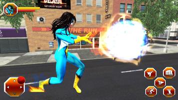 Grand Flying Spider Girl 3D Rescue Game capture d'écran 2