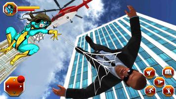 Grand Flying Spider Girl 3D Rescue Game capture d'écran 3