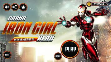 Grand Superhero Flying Iron Girl Affiche