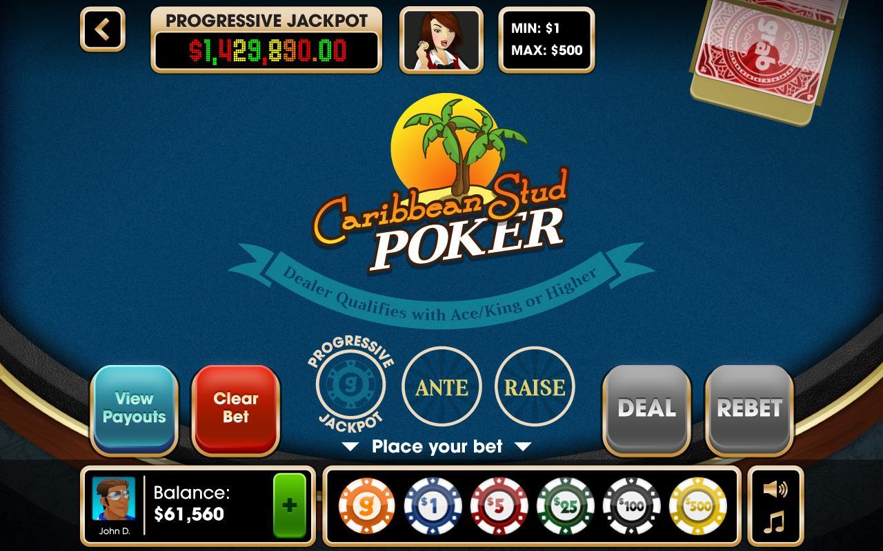 Stud Покер. Карибский Стад Покер. Caribbean stud Poker. Джекпот Покер.