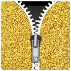 Gold zip locker screen theme for girls иконка