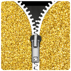 Gold zip lock screen theme ícone