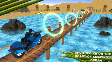 Water Surfer Beach Bike Rider 3D Power Boat Racing скриншот 2