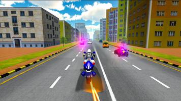 Real Moto Thumb Race - Bike Police Chase Shooting ภาพหน้าจอ 1