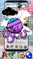 Graffiti Octopus Colorful Theme poster