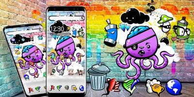 Graffiti Octopus Colorful Theme screenshot 3