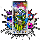 Graffiti-buntes Schädel-Thema APK