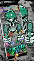 Graffiti Gangster Skull Theme plakat