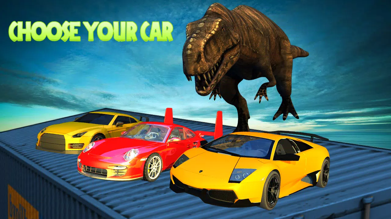 JOGO DE CARROS FUGINDO DOS DINOSSAUROS -DINOSAURS CAR CHASE RAMP