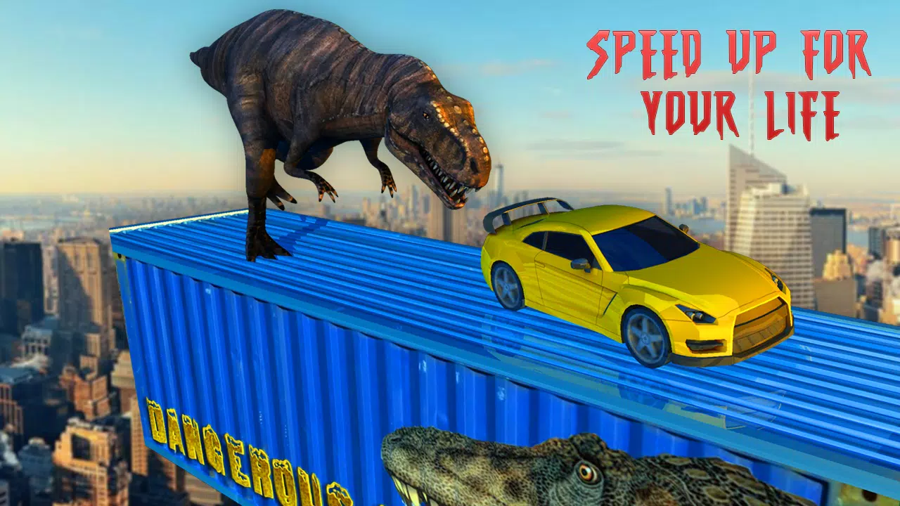 JOGO DE CARROS FUGINDO DOS DINOSSAUROS -DINOSAURS CAR CHASE RAMP