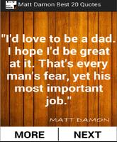 Matt Damon Best 20 Quotes Affiche