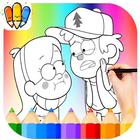 😍Coloring Pages For Gravity fals -Drawing book icône