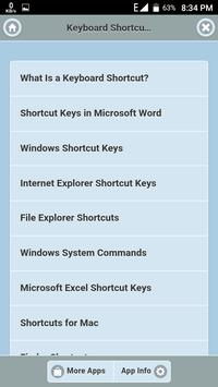 keyboard shortcuts and system commands