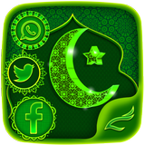 Grünes Ramadan Kareem Thema Zeichen