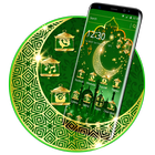 Green Moon Star Ramadan Theme icône