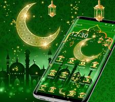 Green Moon Star Ramadan Theme Affiche