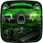 Green Neon Luxury Car Theme icône