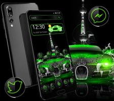 Green Neon Luxury Car Theme capture d'écran 1