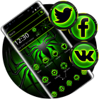 Green Neon Spider Theme icône