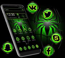 Tema de Green Neon Spider captura de pantalla 1