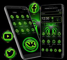 Tema de Green Neon Spider captura de pantalla 2