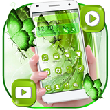 Glitter Green Butterfly Theme icono