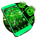Green Fire Weed Skull Theme APK