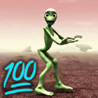 Green alien dance icon