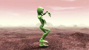 dança alienígena verde Cartaz