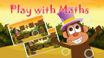 Monkey Math School for Kids Poster