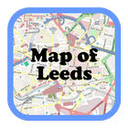 Map of Leeds, UK آئیکن