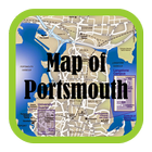 Map of Portsmouth, UK ikona