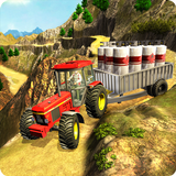 Tractor de conducción Simulación de transporte icono